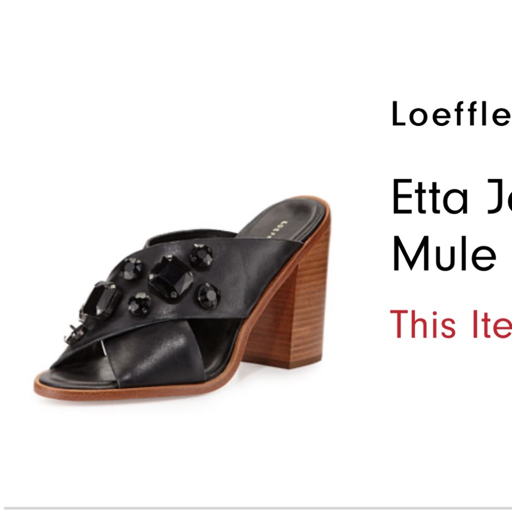Loeffler Randall Etta Jewel-Embellished Black Mule Sandal